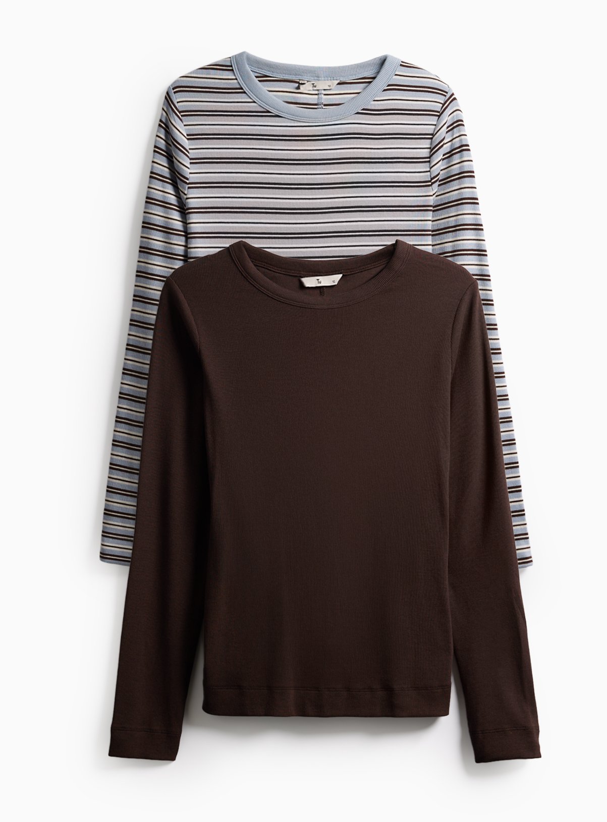 Plain & Striped Tencel Modal Slim Tops 2-Pack 20 - Image 1 thumbnail