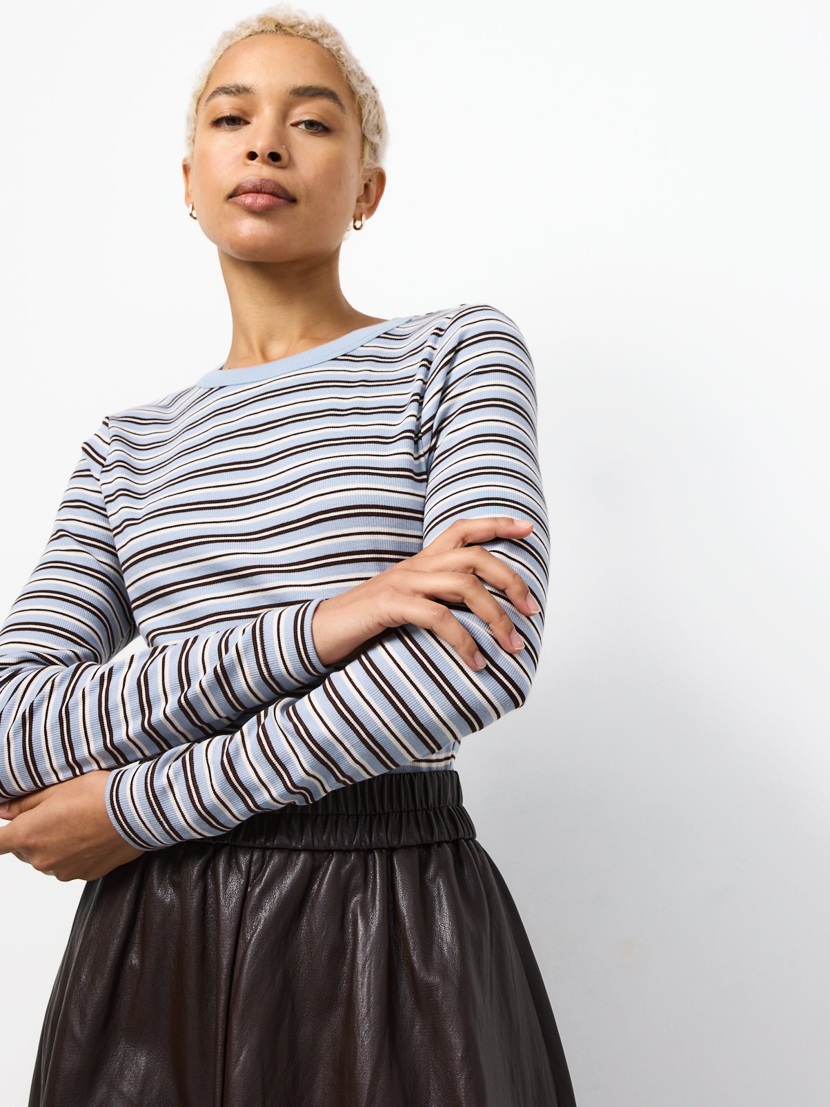 Plain & Striped Tencel Modal Slim Tops 2-Pack 20 - Image 2 thumbnail