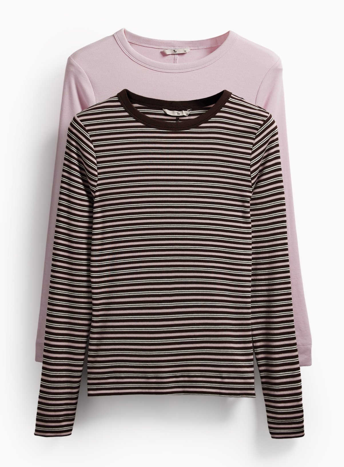 Plain & Striped Cotton Modal Slim Tops 2-Pack 6 - Image 1 thumbnail
