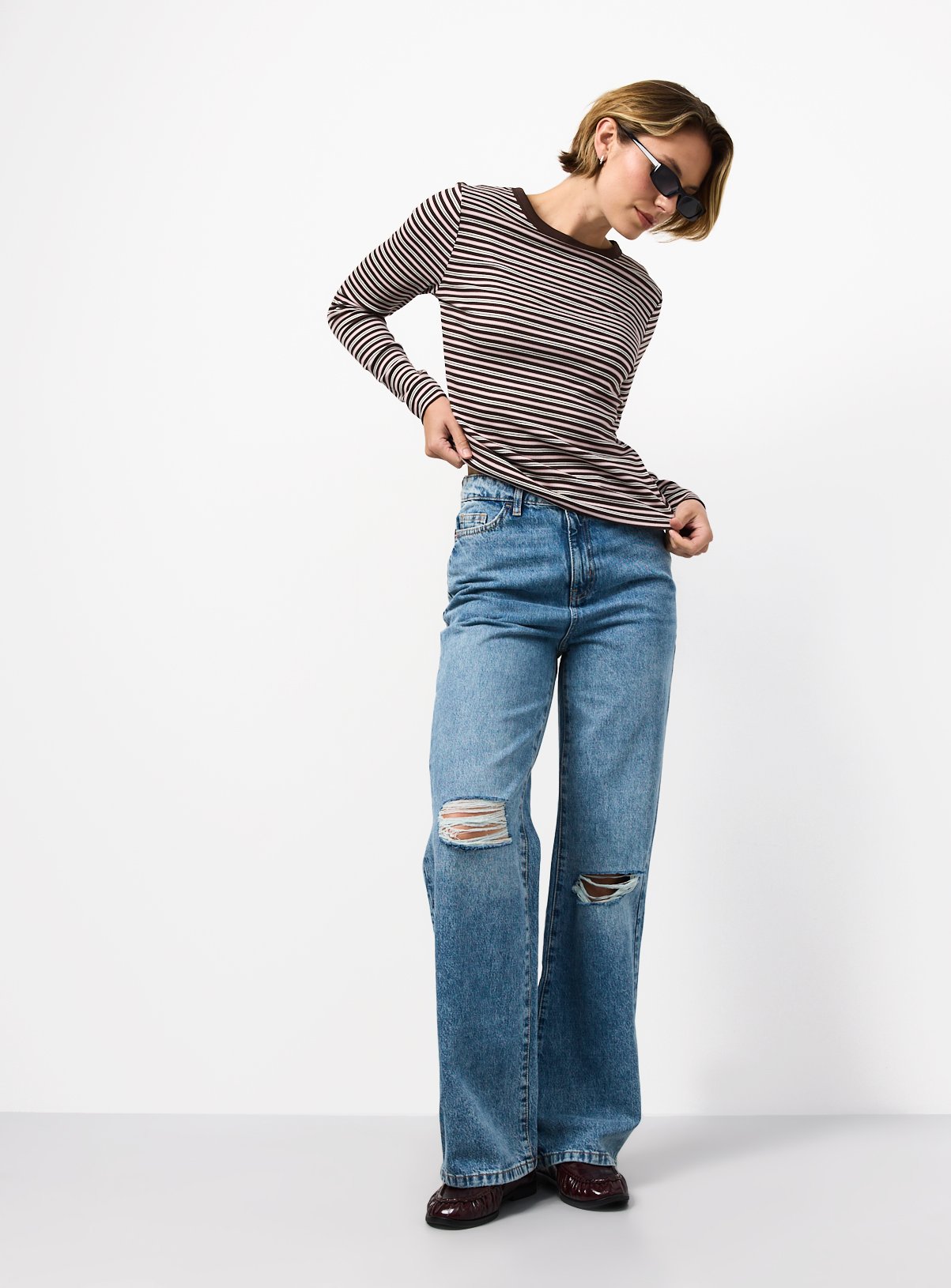 Plain & Striped Cotton Modal Slim Tops 2-Pack 6 - Image 3 thumbnail