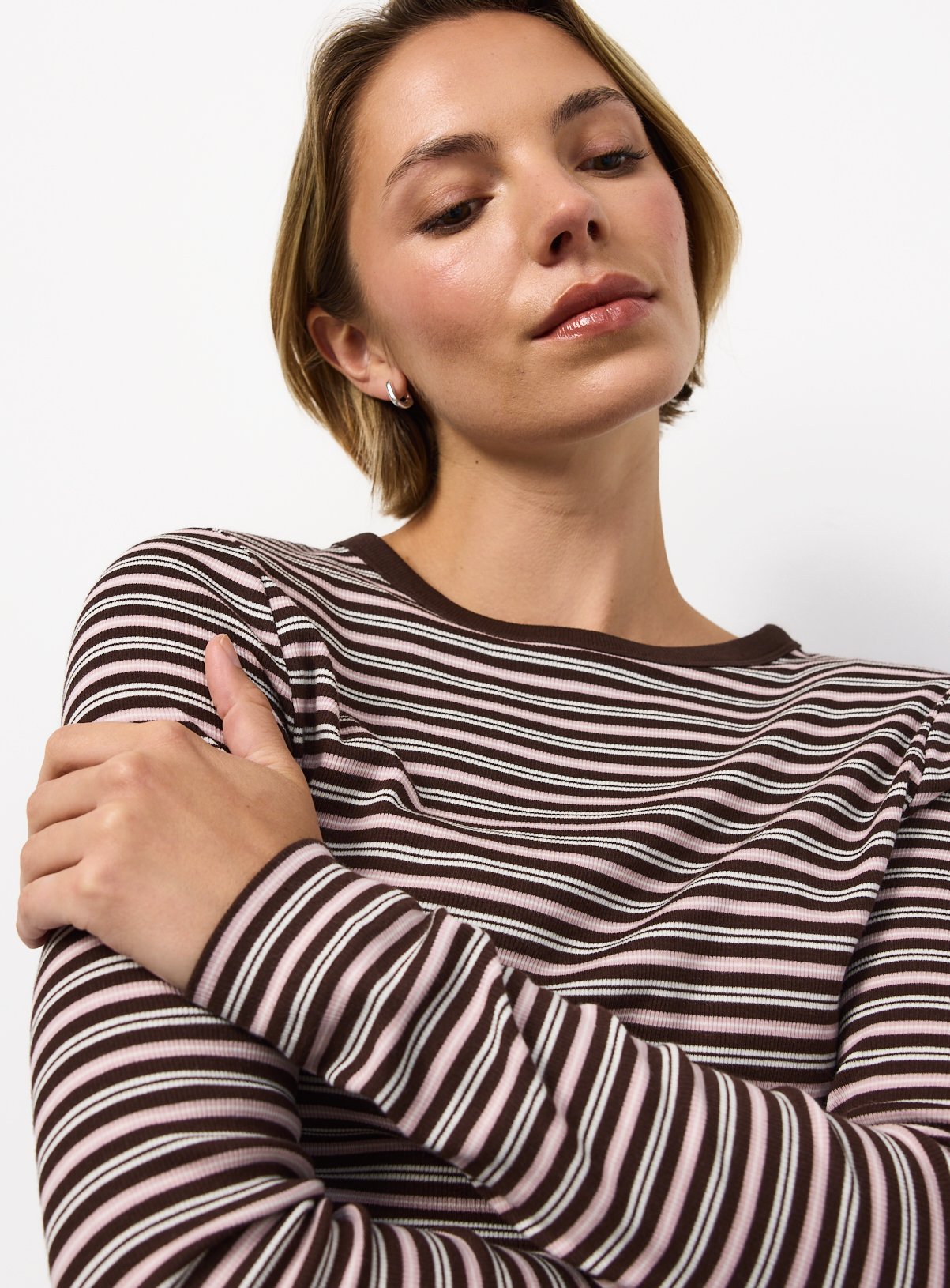 Plain & Striped Cotton Modal Slim Tops 2-Pack 6 - Image 5 thumbnail