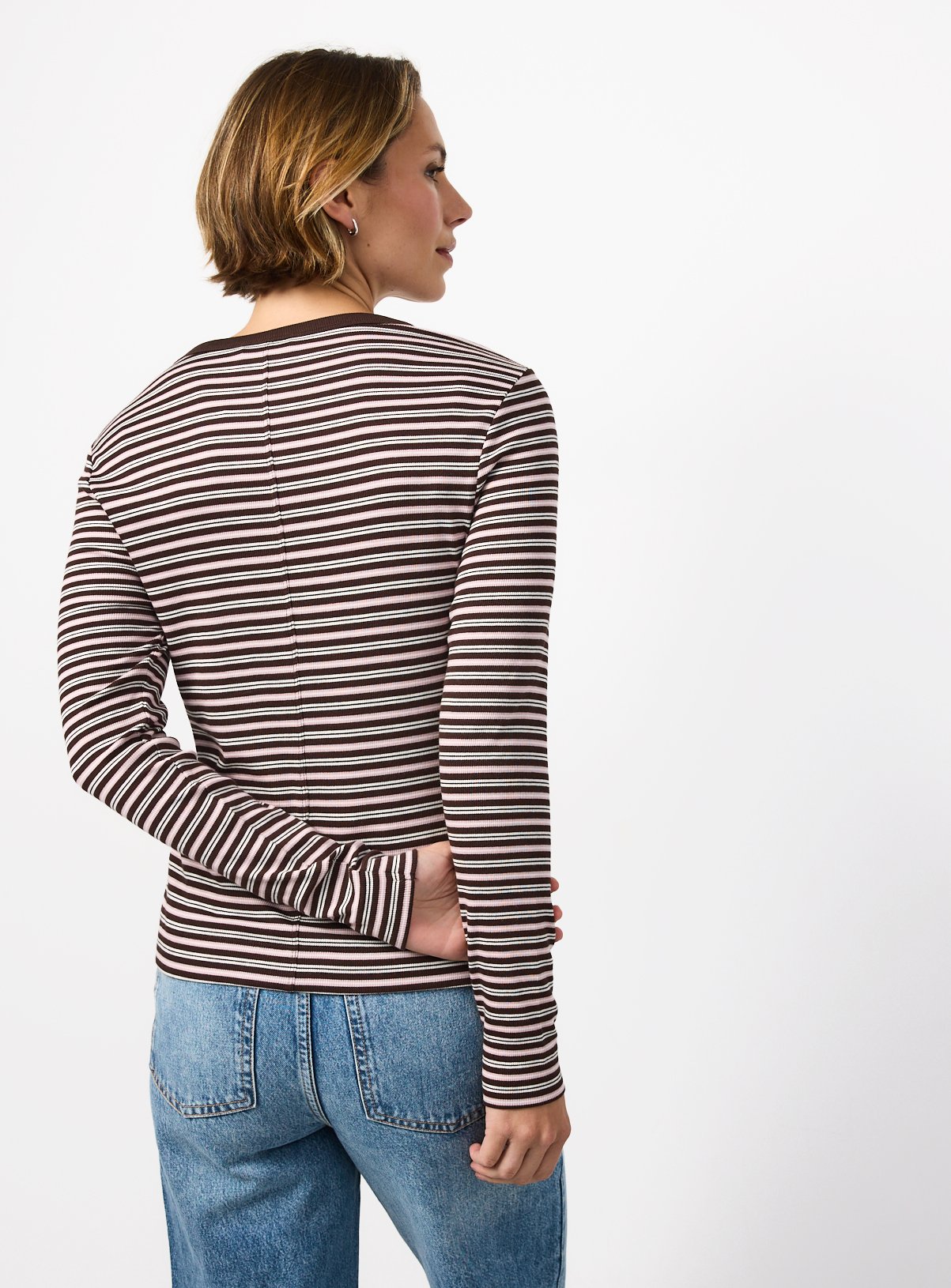 Plain & Striped Cotton Modal Slim Tops 2-Pack 6 - Image 6 thumbnail