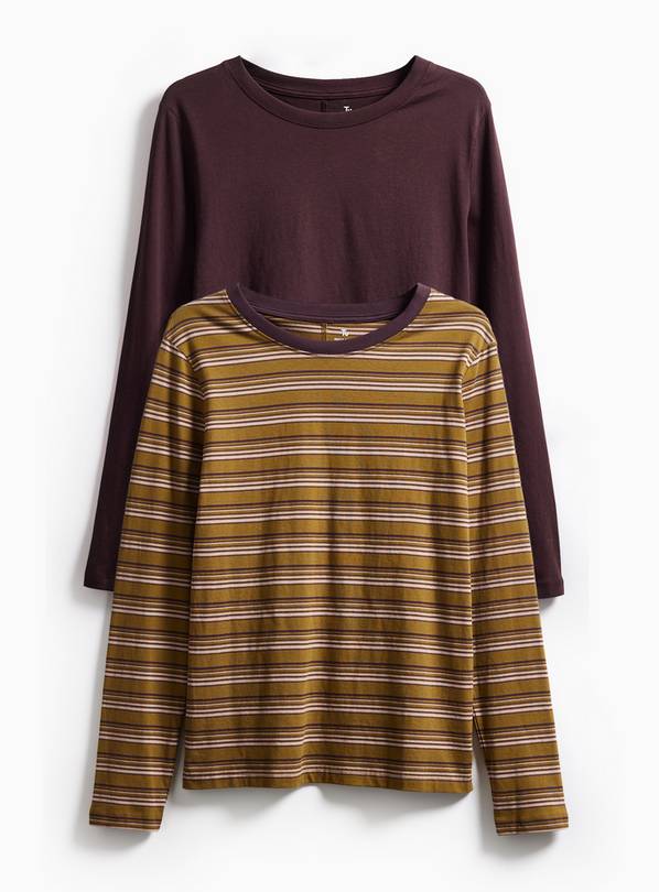 Plum & Stripe Long Sleeve Tops 2 Pack 10