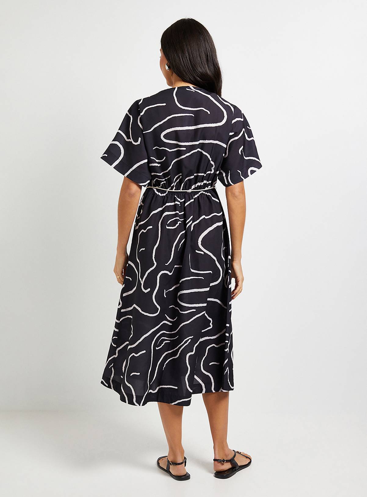WALLIS Abstract Belted Midi Dress 10 - Image 3