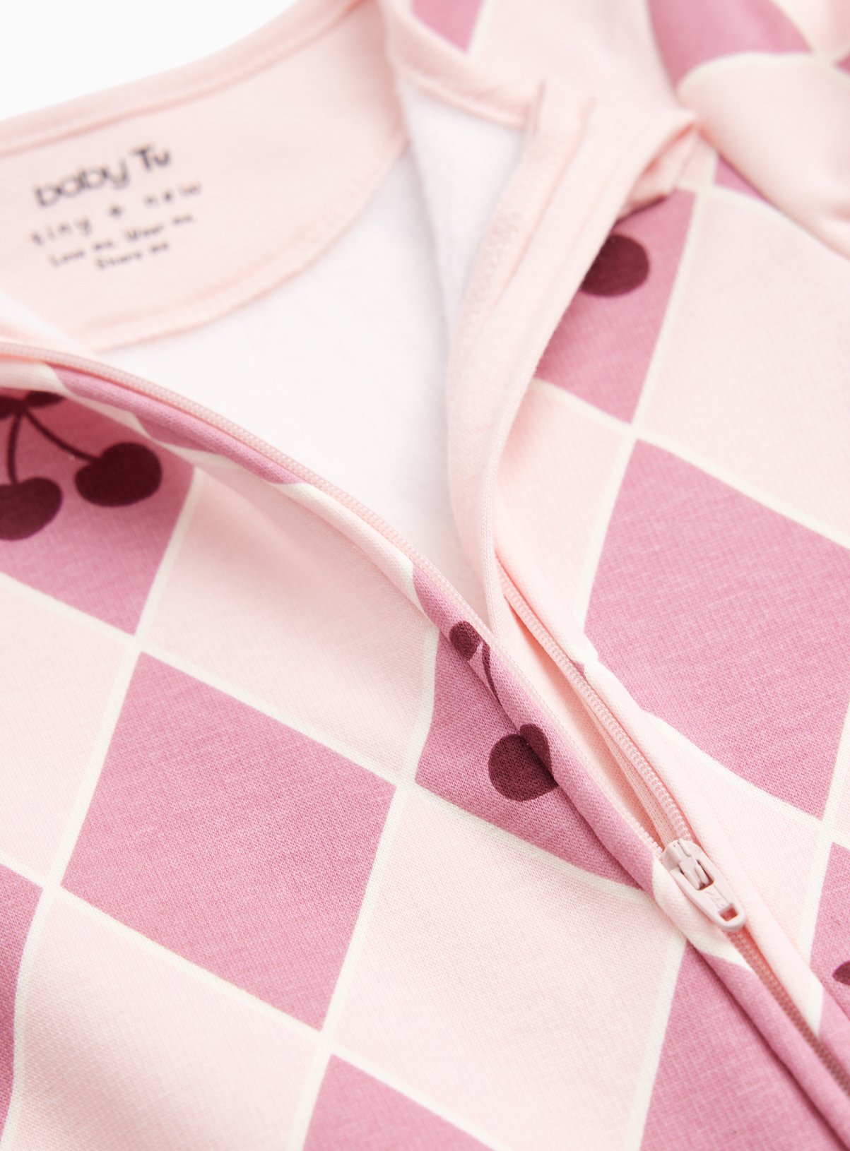 Pink Diamond & Cherry Fleece-Lined Sleepsuit 12-18 months - Image 2 thumbnail