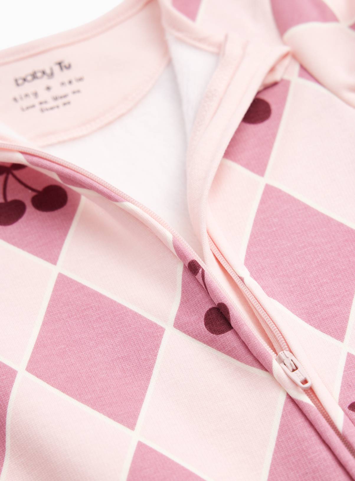 Pink Diamond & Cherry Fleece-Lined Sleepsuit 12-18 months - Image 2