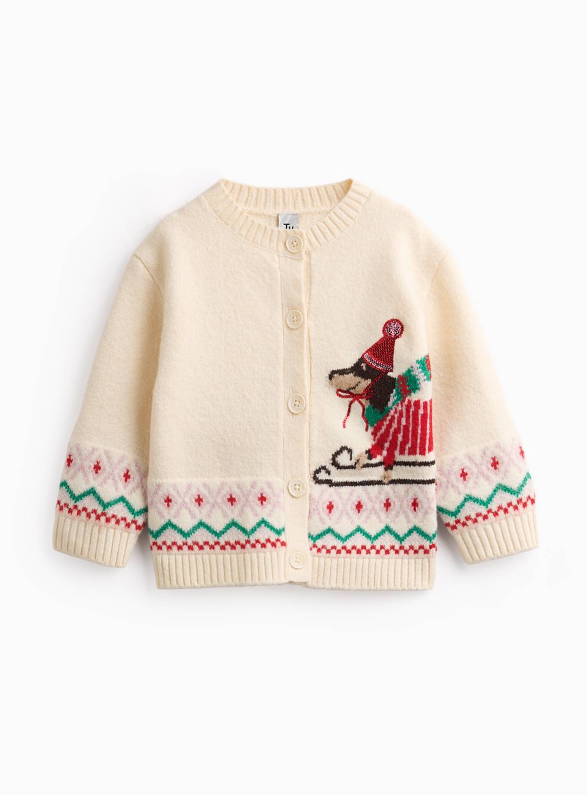 Mini Me Wraparound Sequin Dog Cardigan 7-8 years - Image 1