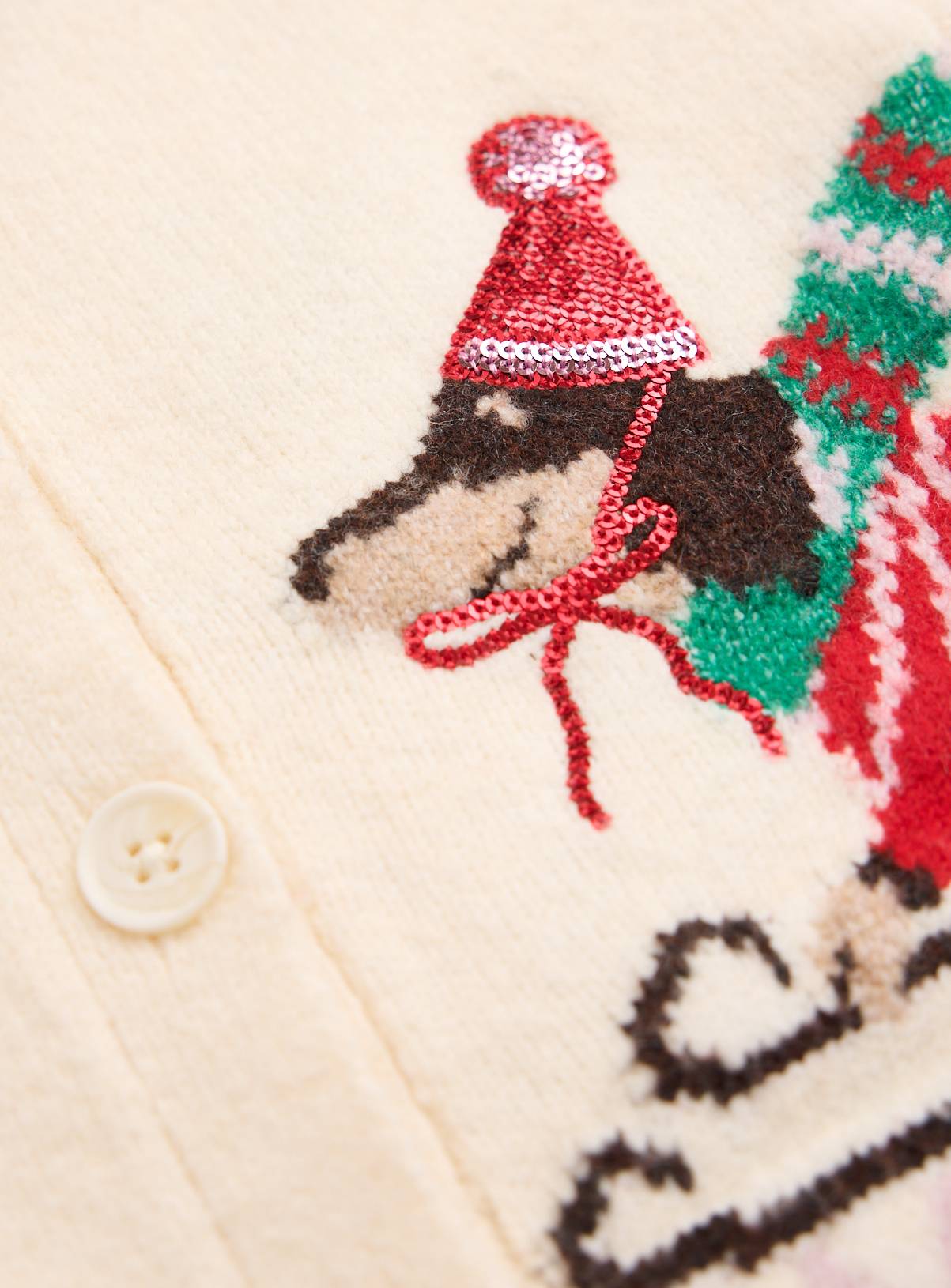 Mini Me Wraparound Sequin Dog Cardigan 7-8 years - Image 3