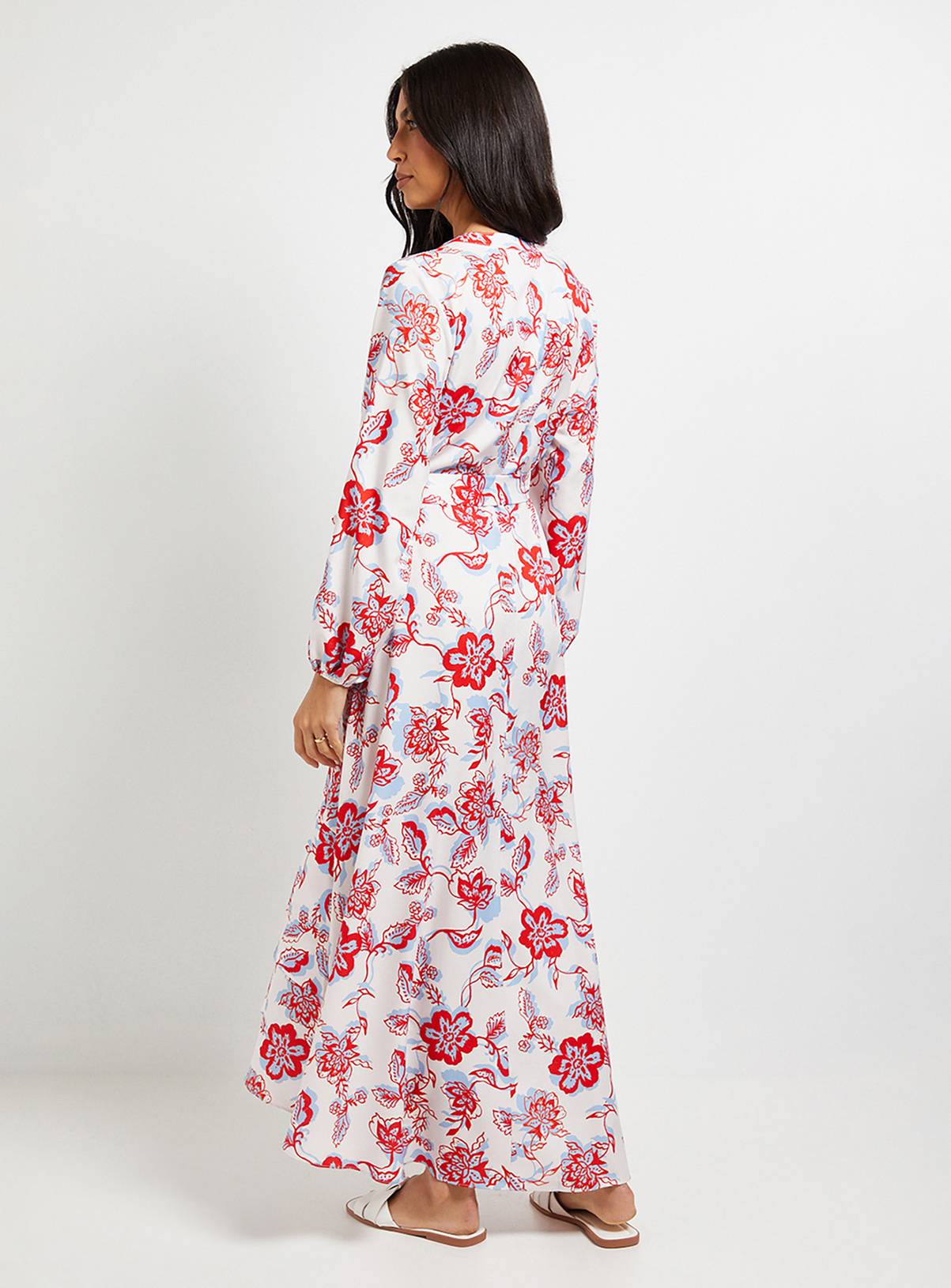 WALLIS Floral Print Button Midaxi Dress Shift Dress 16 - Image 3