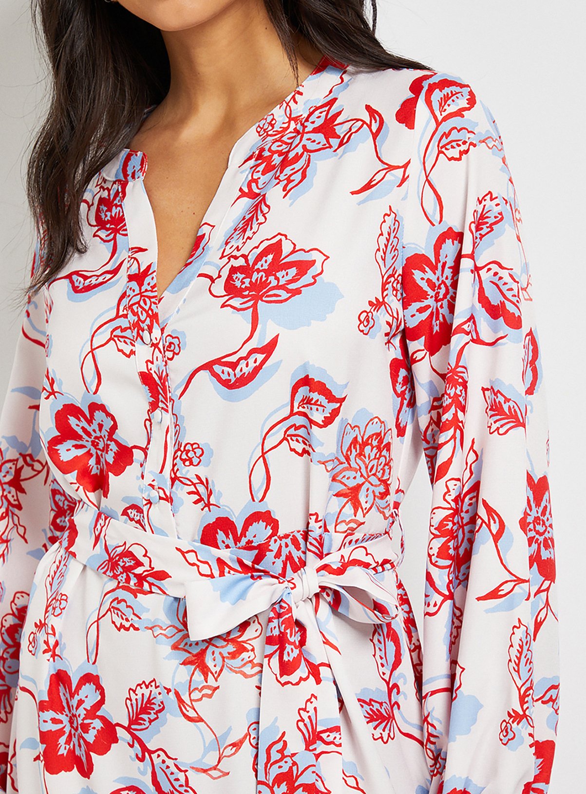WALLIS Floral Print Button Midaxi Dress Shift Dress 16 - Image 5 thumbnail