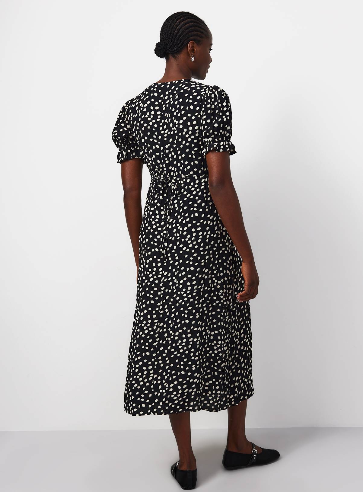 Mono Spot Lace Trim Midaxi Tea Dress 16 - Image 5