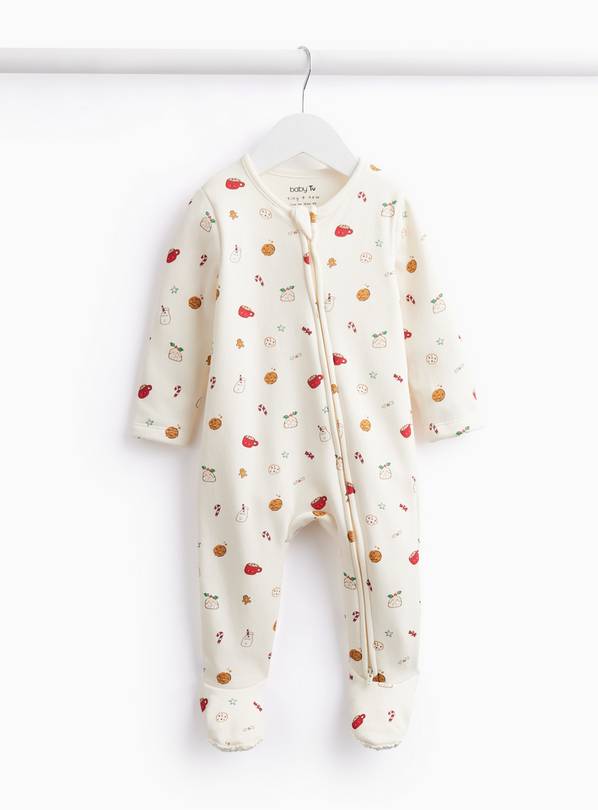 Christmas Fleece Lined Sleepsuit Newborn