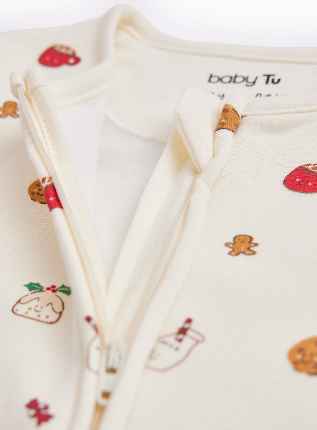 Christmas Fleece Lined Sleepsuit Up to 1 mth - Image 2 thumbnail