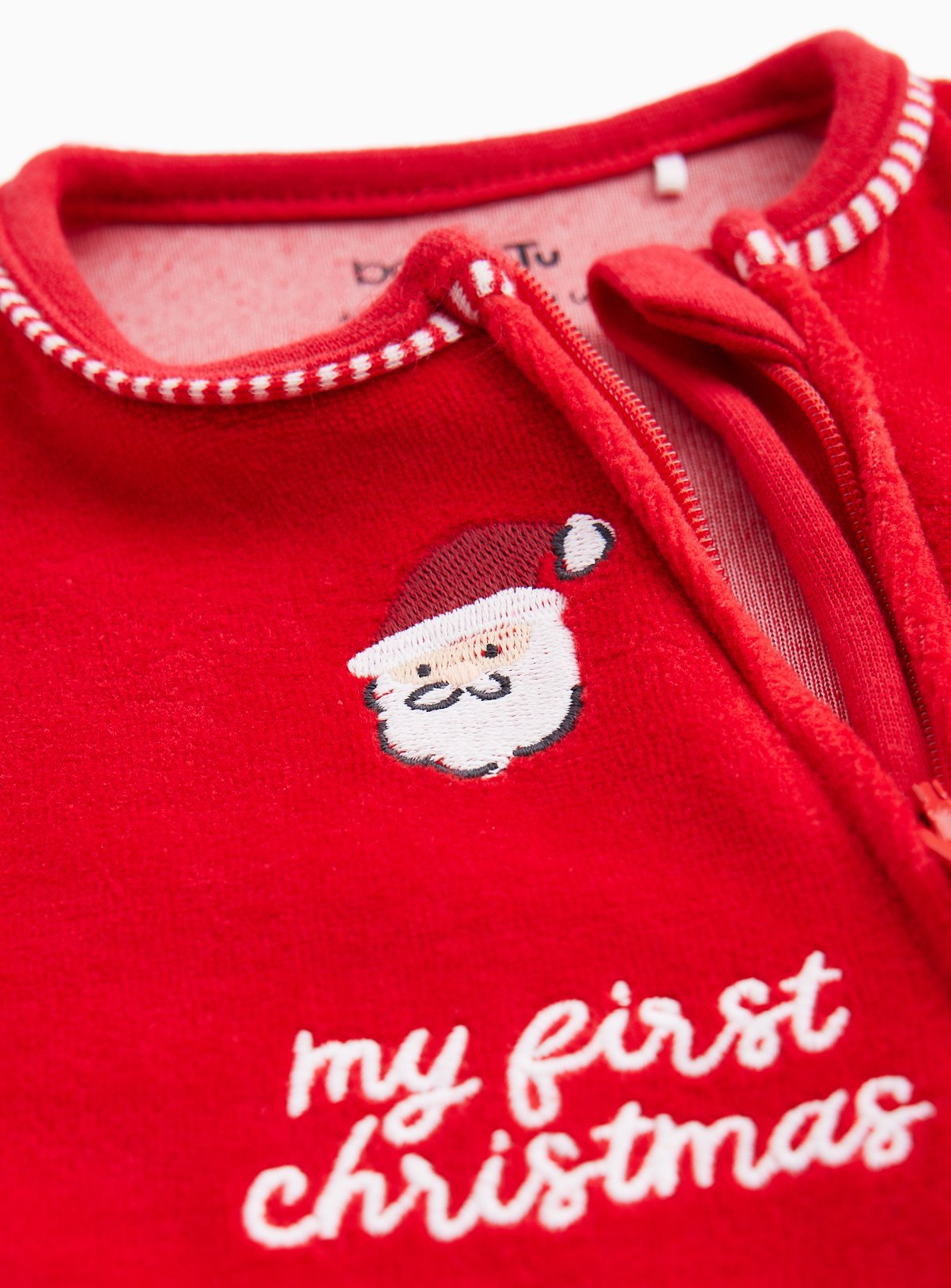 My First Christmas Velour Sleepsuit & Hat Set Up to 1 mth - Image 2 thumbnail