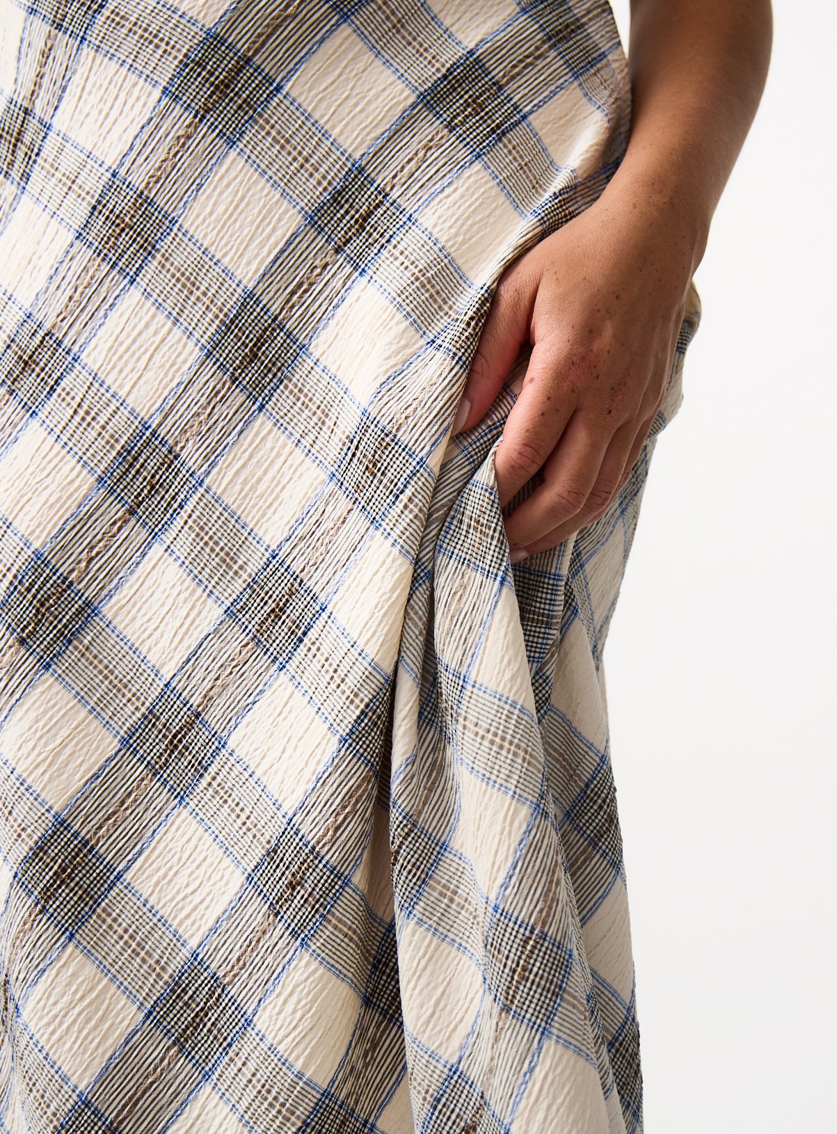 Cream Check Midaxi Co-ord Skirt 14 - Image 3 thumbnail