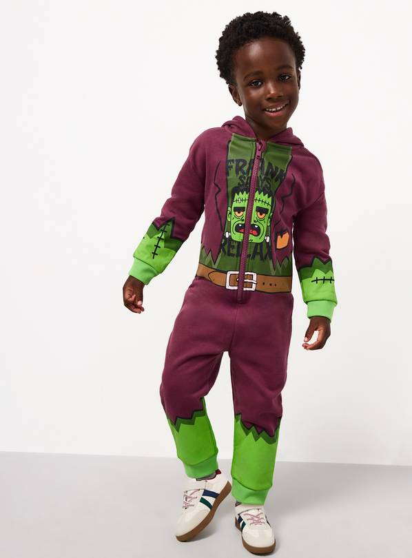 Purple Halloween Frankenstein Print All in One 6-7 years
