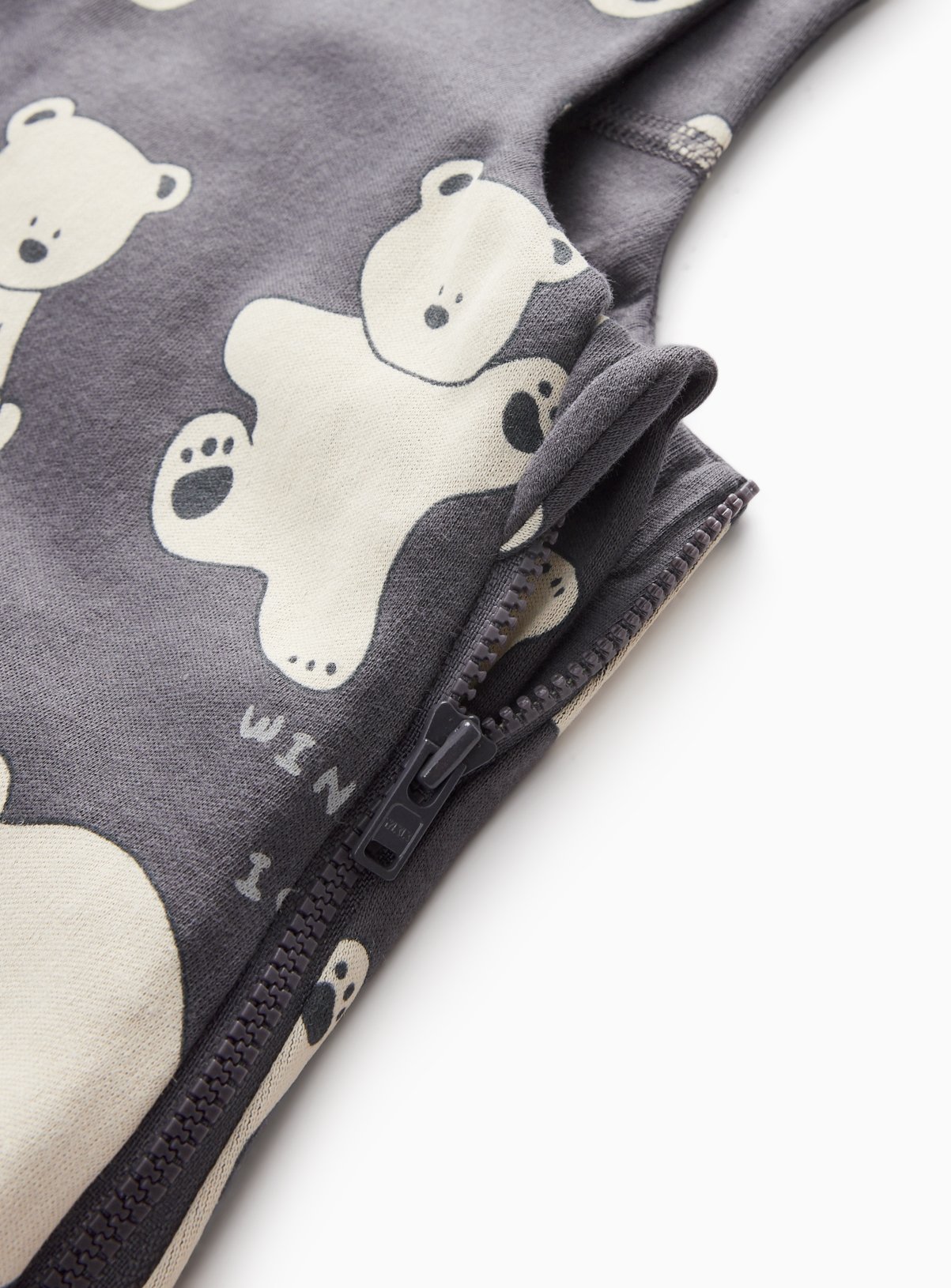 Charcoal Polar Bear Print 2.5 Tog Sleeping Bag 0-6 Months - Image 2 thumbnail