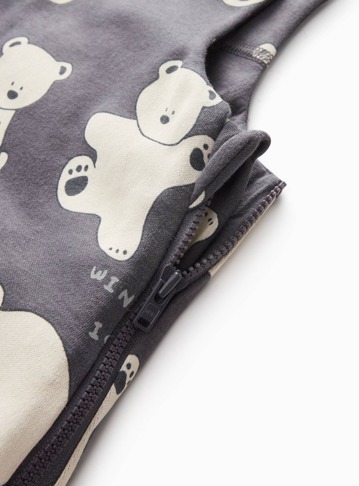Charcoal Polar Bear Print 2.5 Tog Sleeping Bag 0-6 Months - Image 2