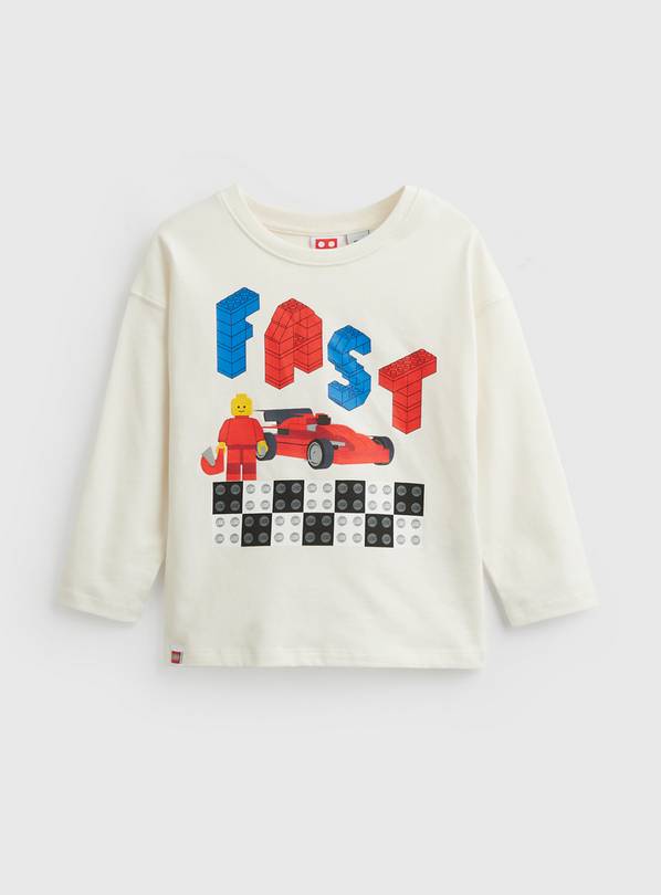 Cream Lego Racing Graphic Long Sleeve T-Shirt 5-6 years