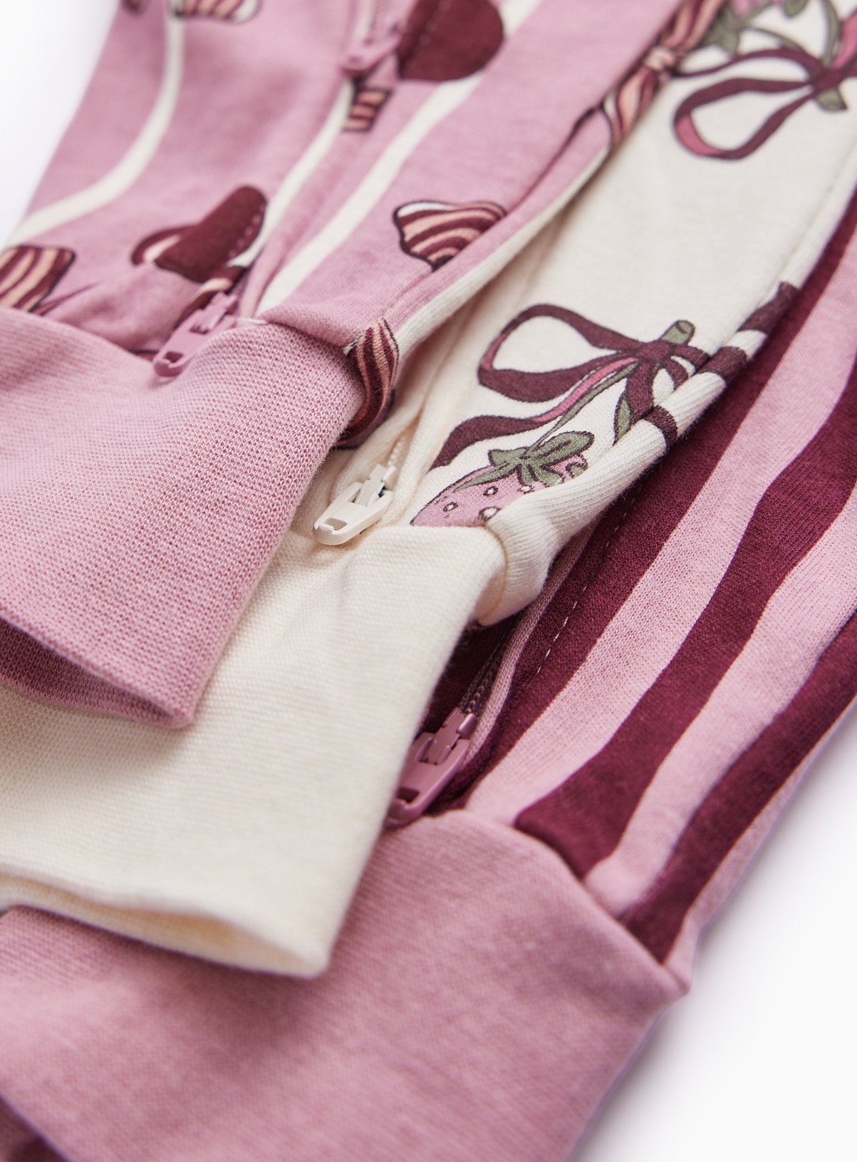 Cherry and Bows Zip Sleepsuits 3 Pack Up to 1 mth - Image 2 thumbnail