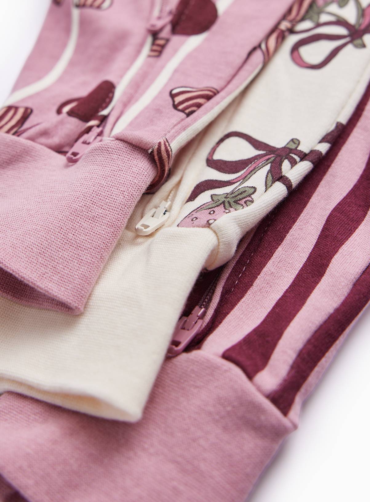 Cherry and Bows Zip Sleepsuits 3 Pack Up to 1 mth - Image 2
