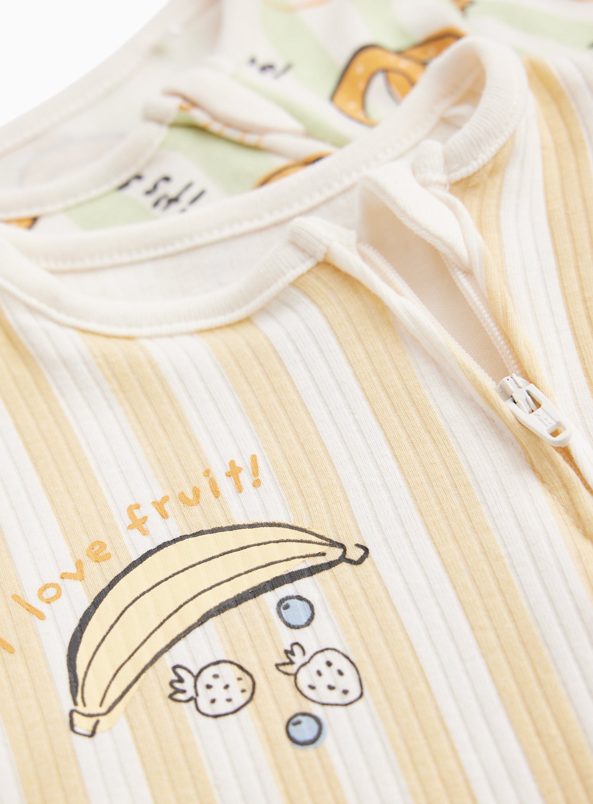 Breakfast and Croissant Print Sleepsuits 3-Pack 9-12 months - Image 2 thumbnail
