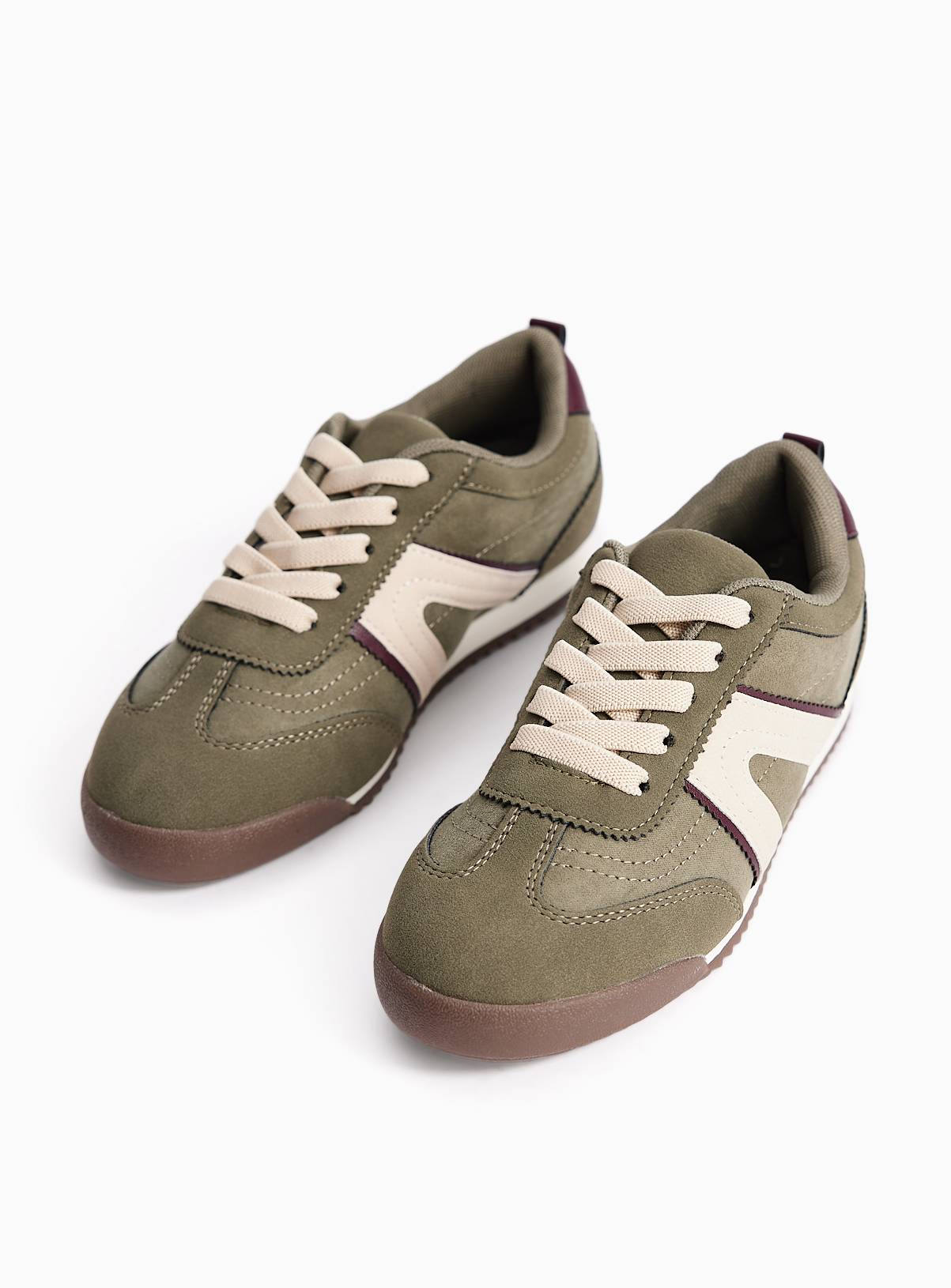 Khaki Slim Sole Trainers 12 Infant - Image 1