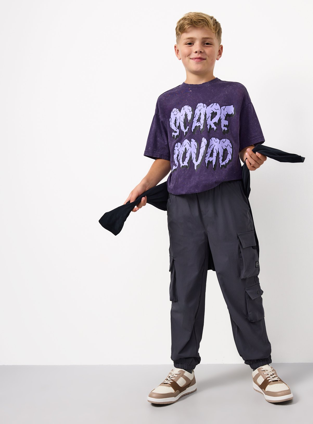 Purple Halloween Scare Squad Graphic T-Shirt 6 years - Image 2 thumbnail