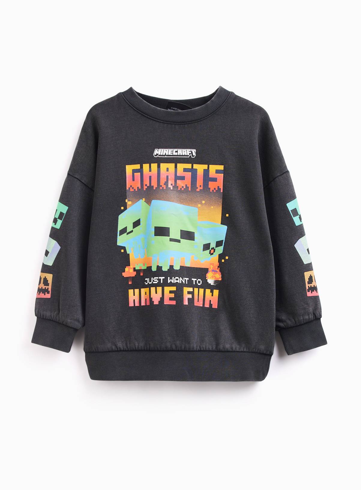 Black Minecraft Ghosts Halloween Jumper  4 years - Image 1