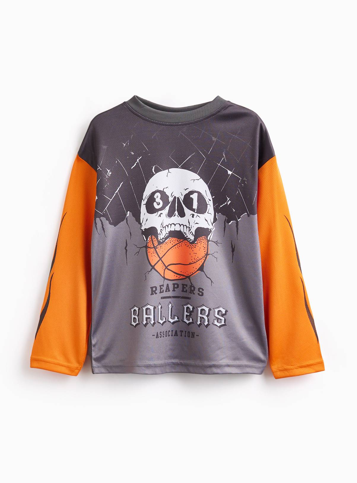 Halloween Reapers Ballers Print Active Long Sleeve T-Shirt 11 years - Image 1