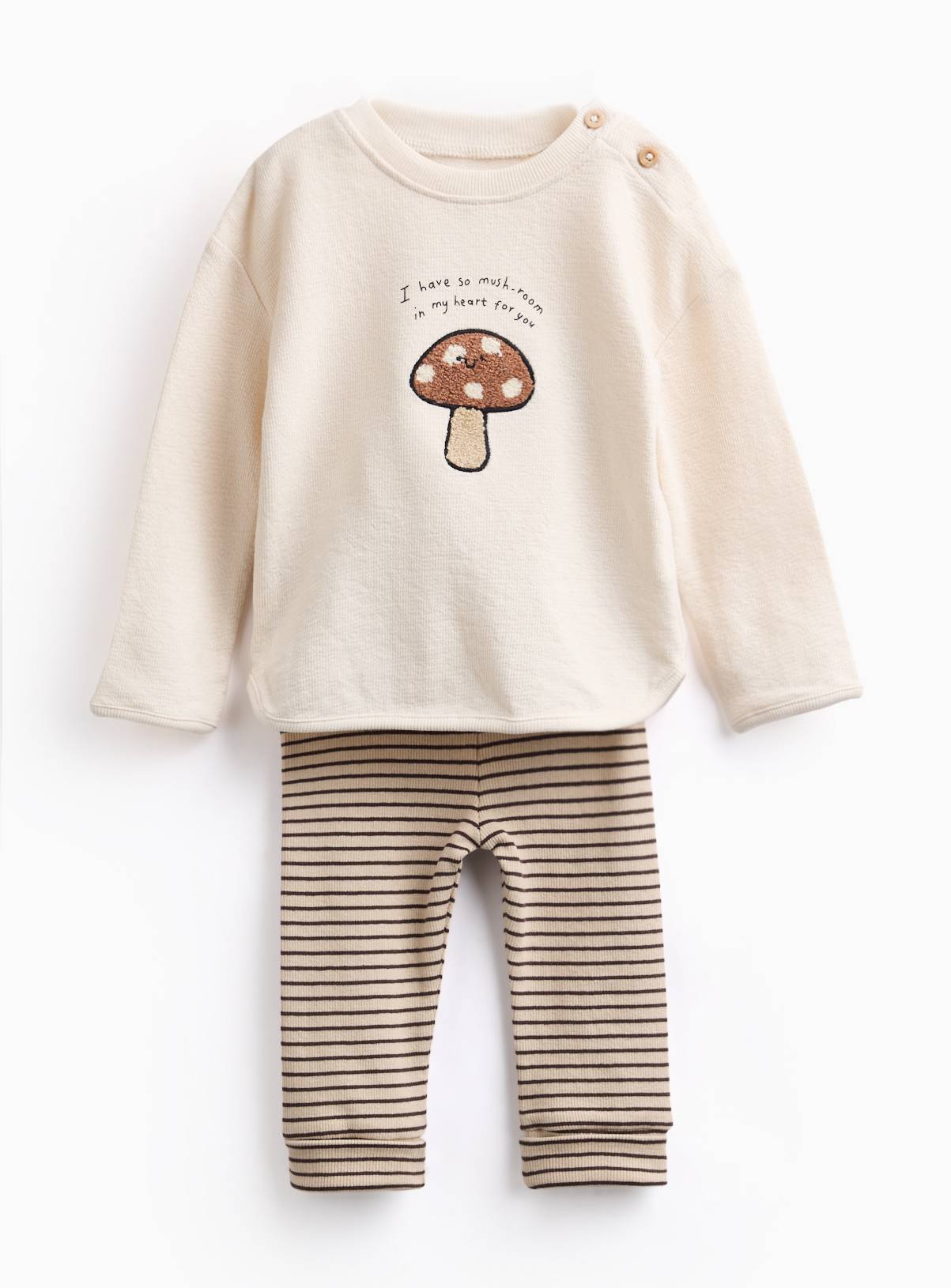 Cream Mushroom Top & Leggings Set 9-12 months - Image 1