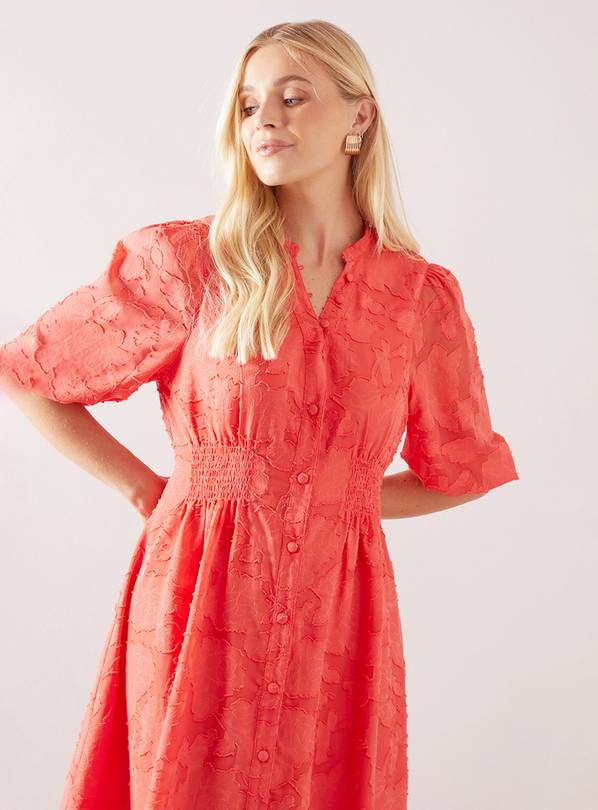 Buy WALLIS Petite Floral Jacquard Button Midi Dress 18 | Midi | Tu