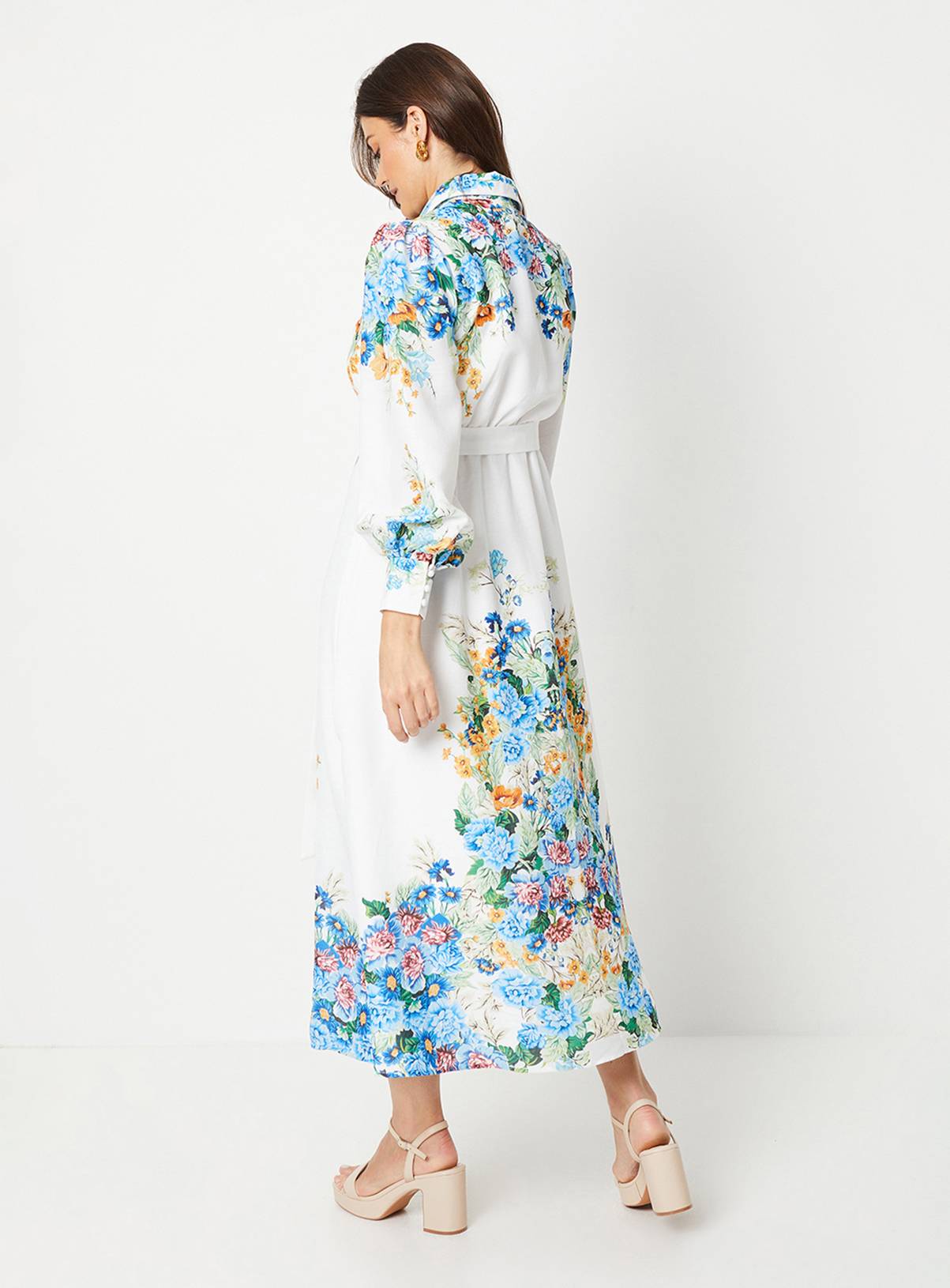 WALLIS Floral Western Belted Midaxi Shirt Dress 18 - Image 3