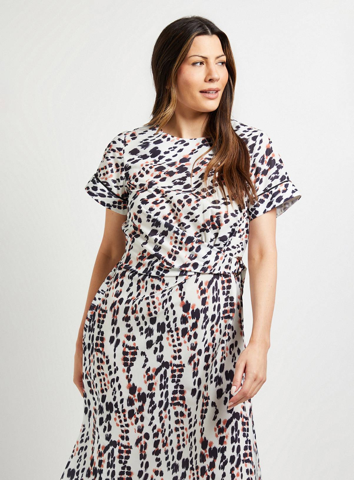 WALLIS Printed Knot Midi Dress Ivory 18 - Image 2