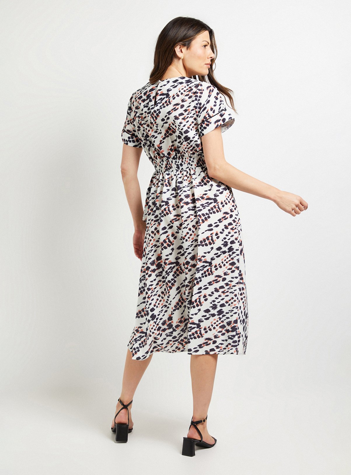 WALLIS Printed Knot Midi Dress Ivory 18 - Image 3 thumbnail
