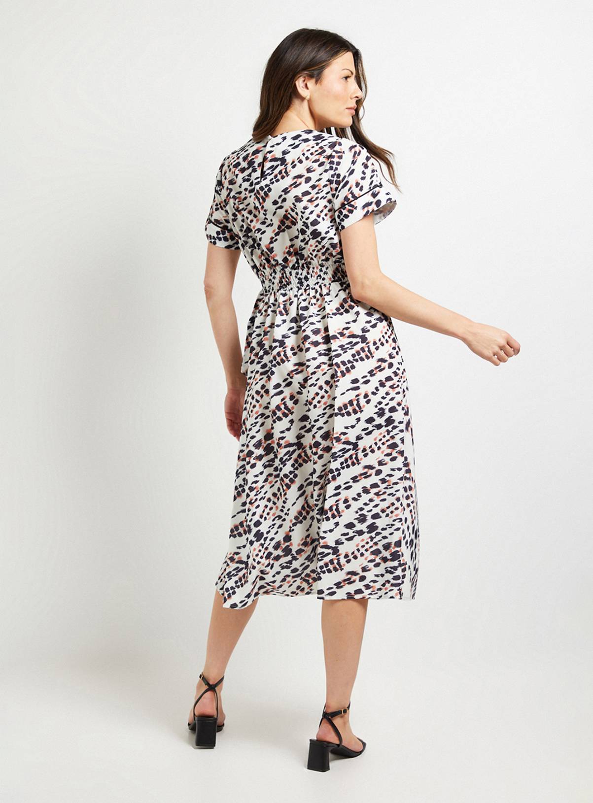 WALLIS Printed Knot Midi Dress Ivory 18 - Image 3