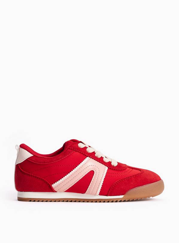 Red Retro Gum Sole Trainers 10 Infant