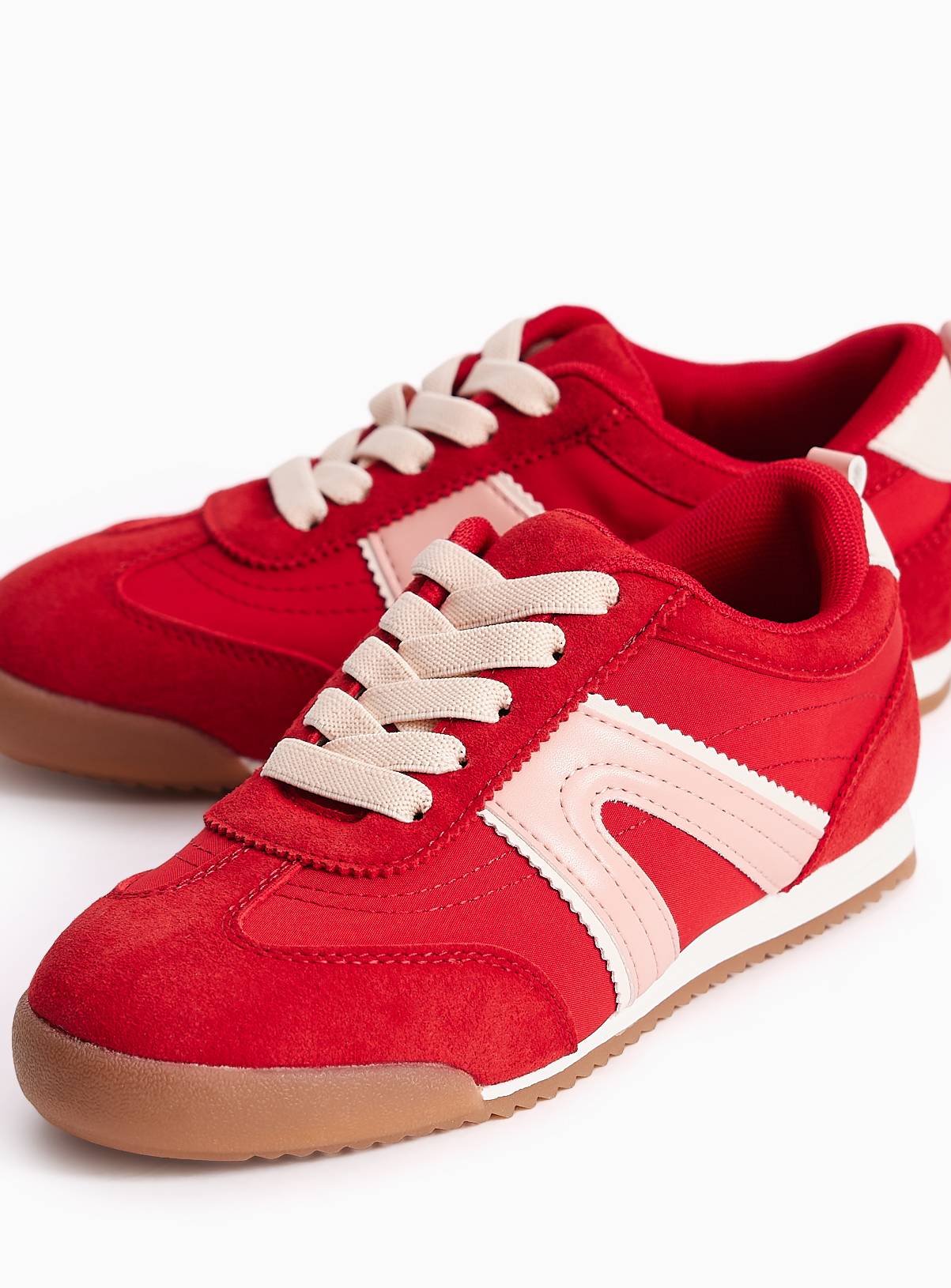 Red Retro Gum Sole Trainers 7 Infant - Image 3