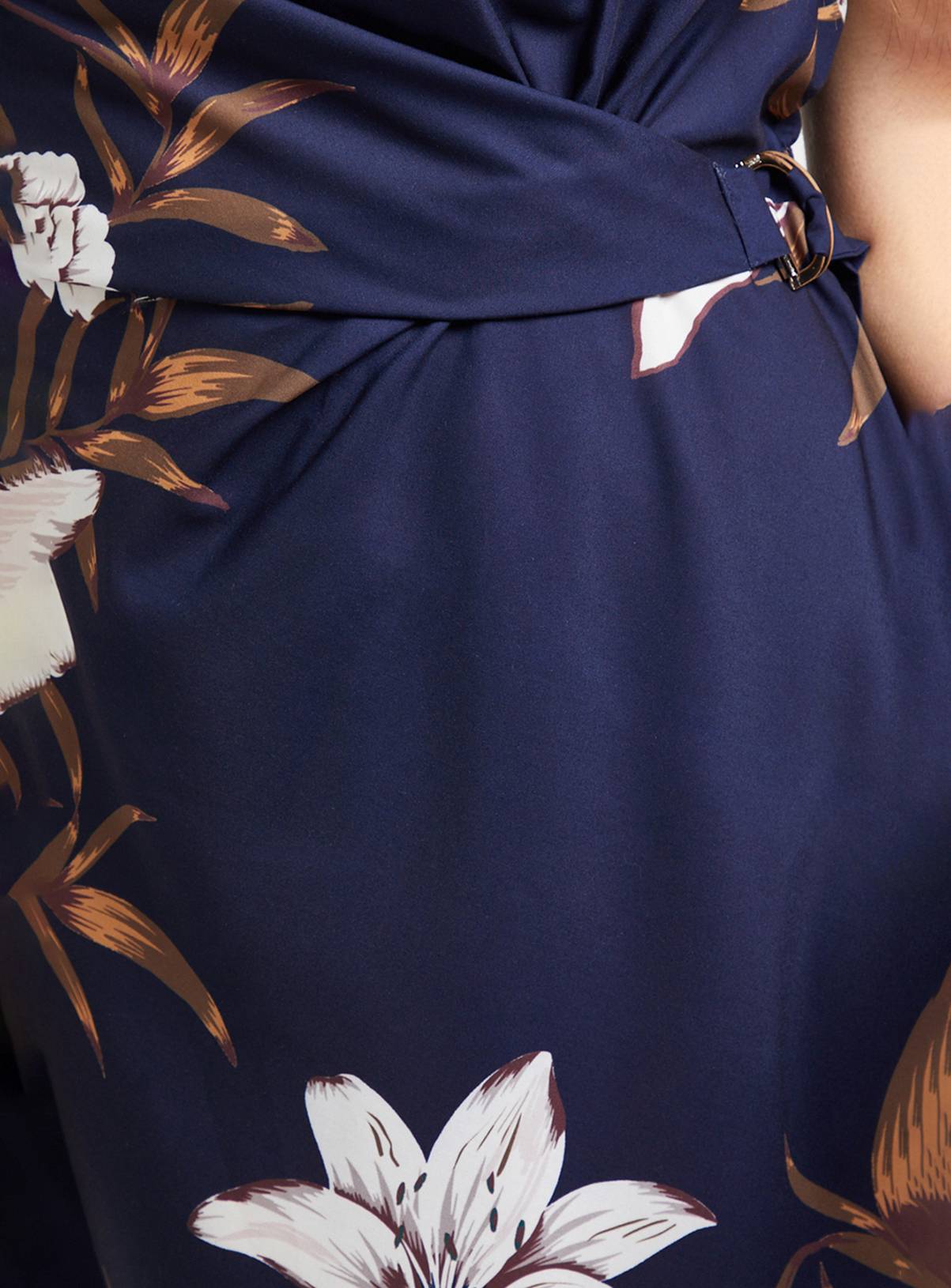 WALLIS Printed Knot Midi Dress Navy 14 - Image 5