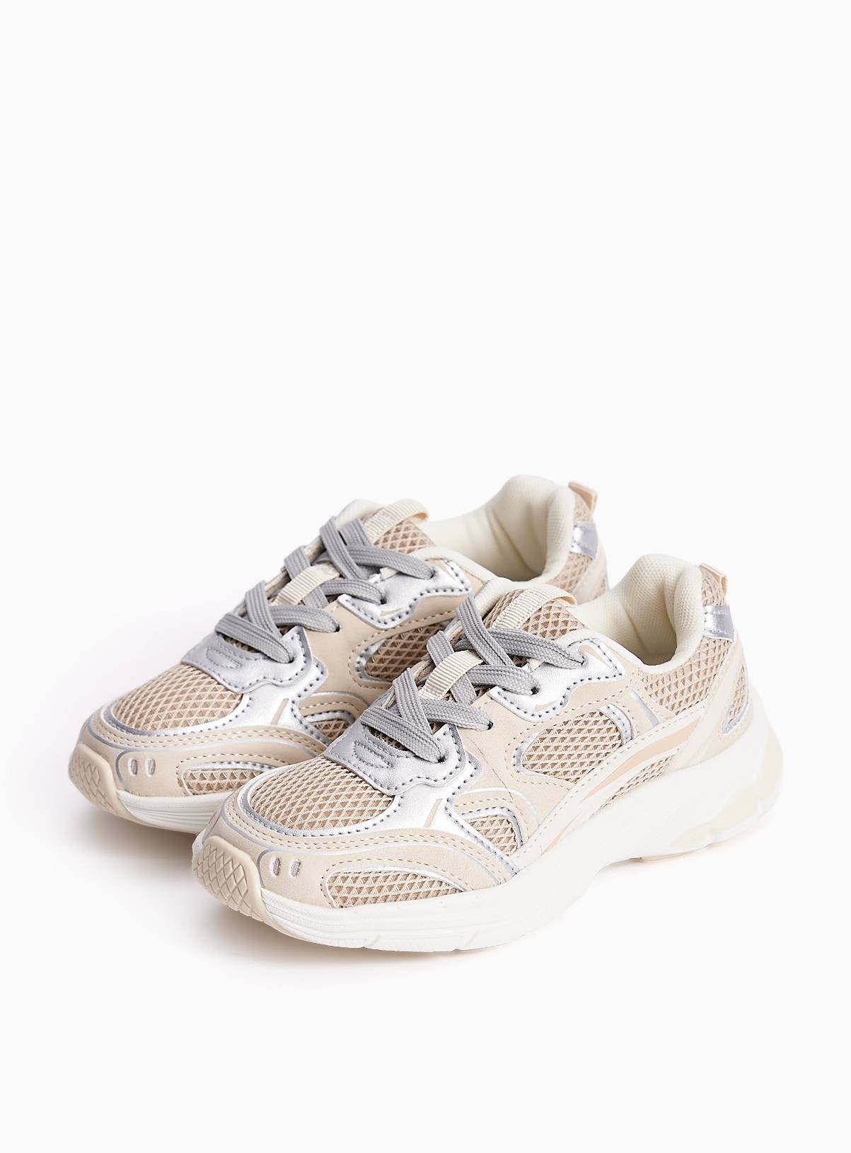 Neutral Retro Chunky Trainers 2 - Image 2