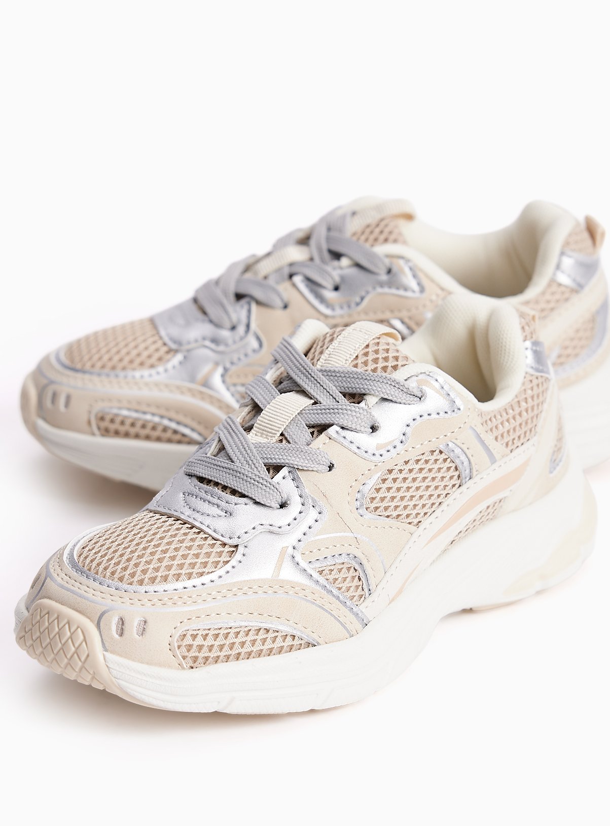 Neutral Retro Chunky Trainers 2 - Image 3 thumbnail