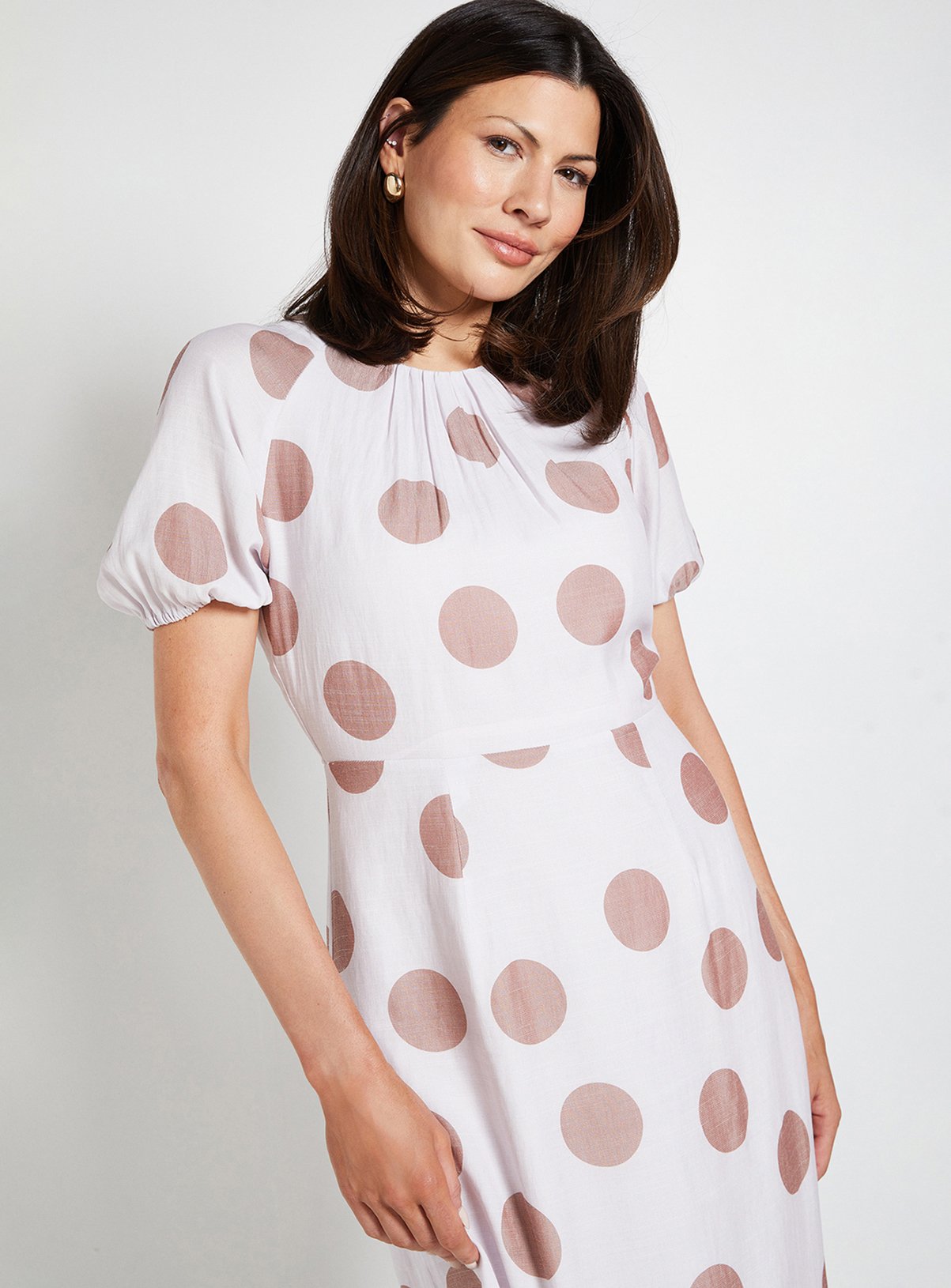 WALLIS Spot Tie Back Midi Dress 12 - Image 4 thumbnail
