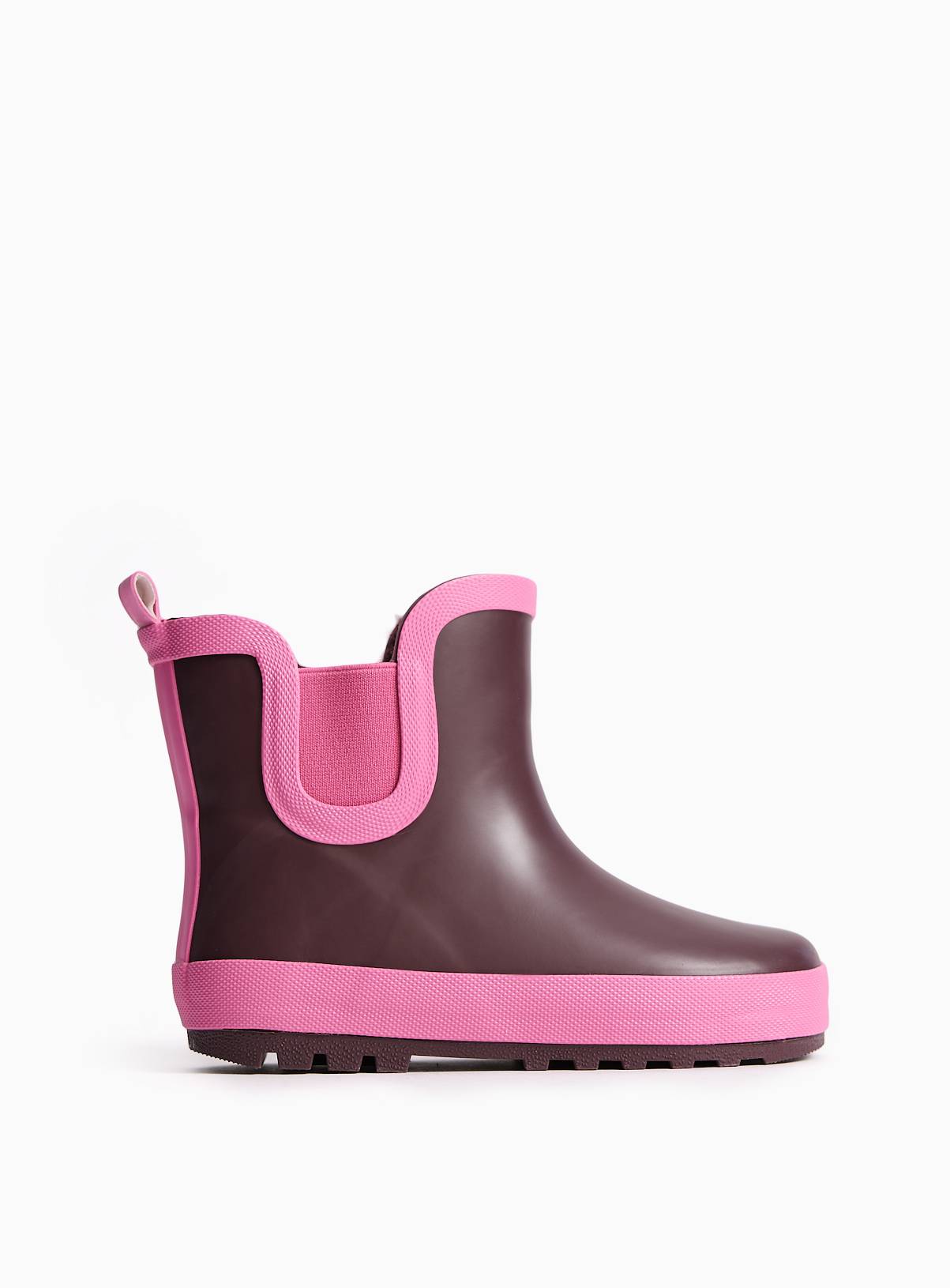 Burgundy & Pink Rubber Wellies 8 Infant - Image 2
