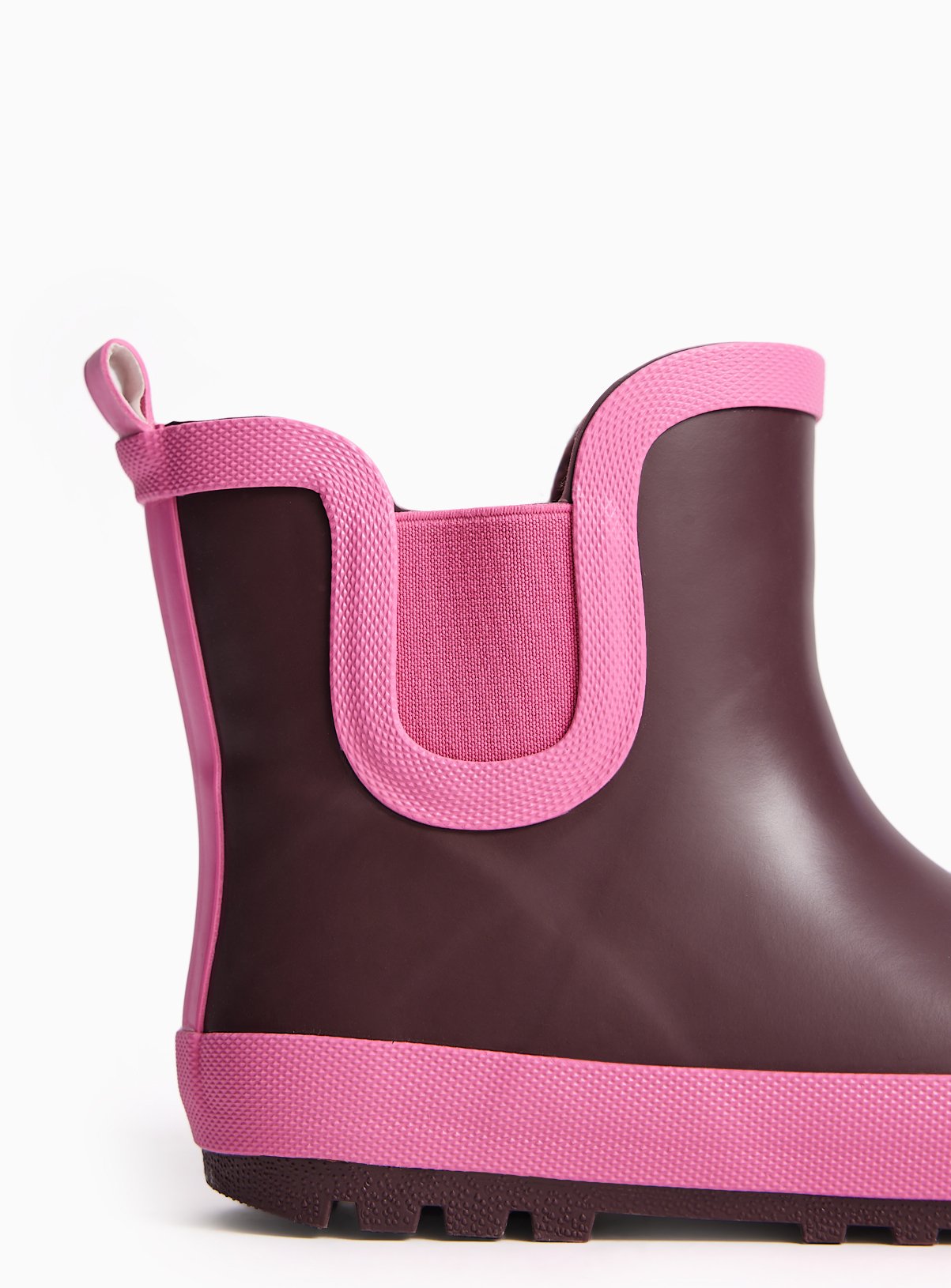 Burgundy & Pink Rubber Wellies 9 Infant - Image 3 thumbnail