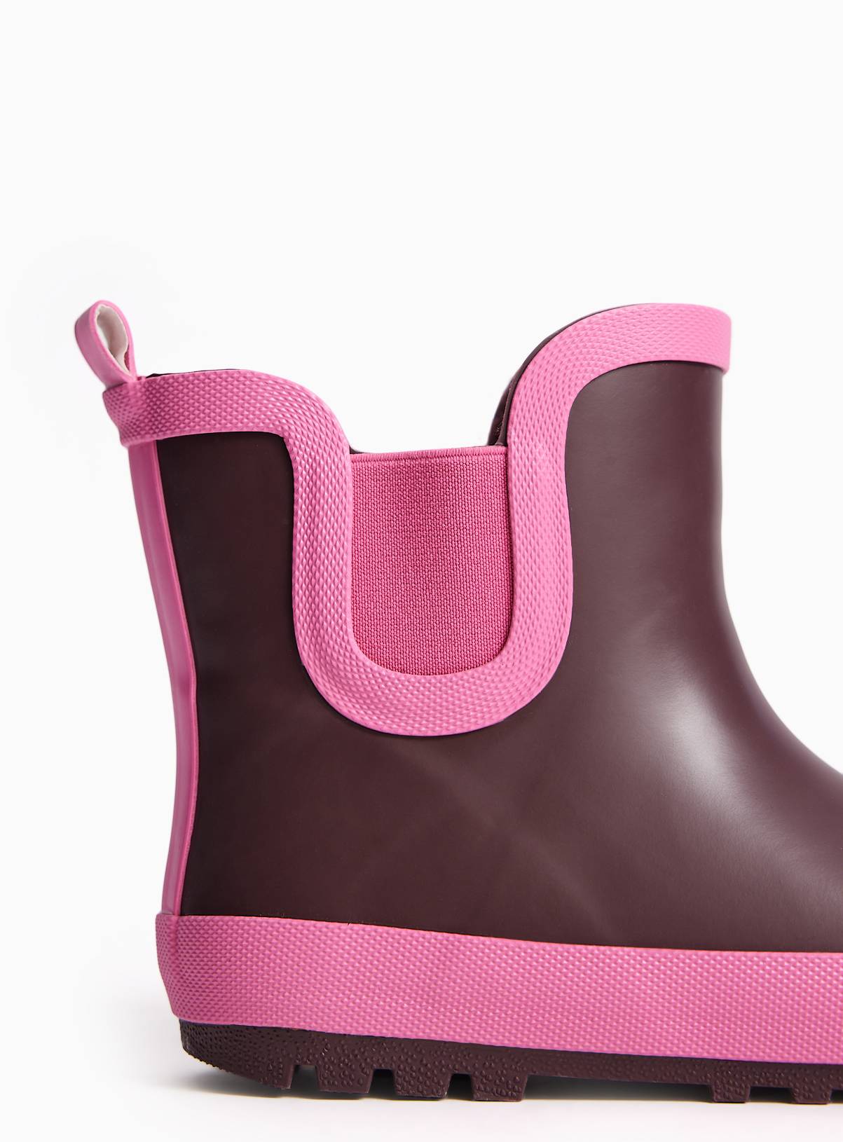 Burgundy & Pink Rubber Wellies 9 Infant - Image 3