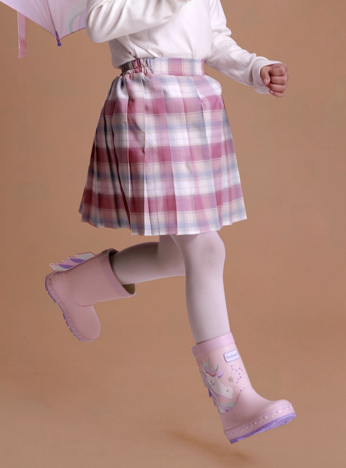 TOEZONE Star Girls Unicorn Print Pink Waterproof Lined Wellies 10 Infant - Image 4 thumbnail