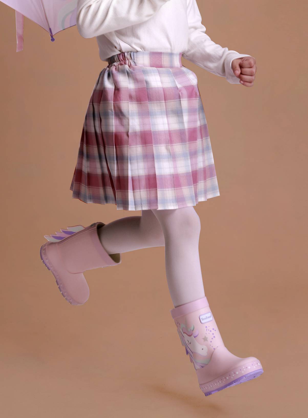 TOEZONE Star Girls Unicorn Print Pink Waterproof Lined Wellies 10 Infant - Image 4