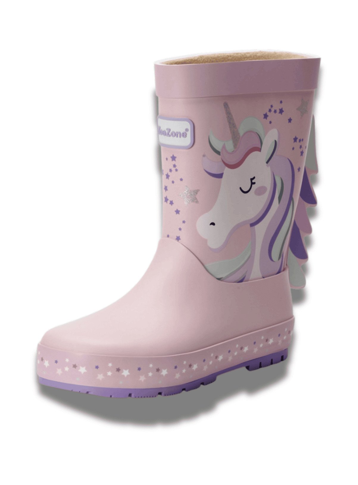 TOEZONE Star Girls Unicorn Print Pink Waterproof Lined Wellies 10 Infant - Image 5 thumbnail
