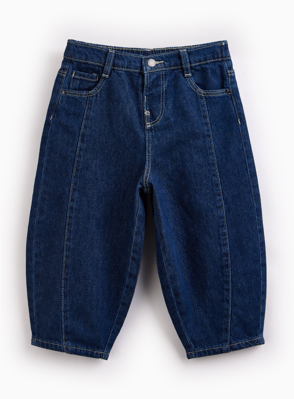 Blue Barrel Leg Jeans 7-8 years - Image 1 thumbnail