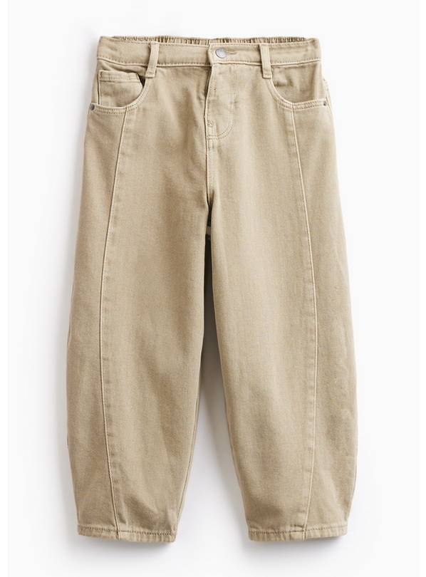 Beige Barrel Leg Jeans 7-8 years